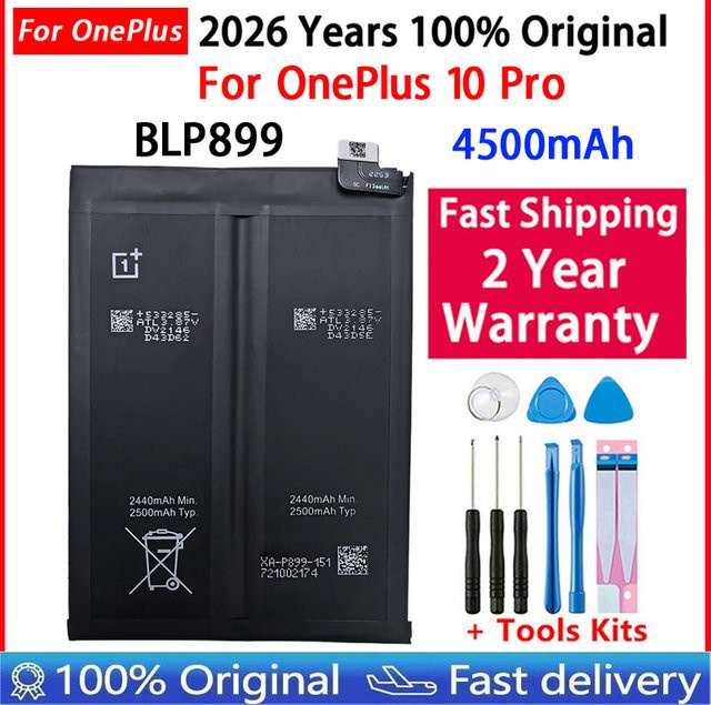 OnePlus BLP899 Ersatz-Akku für OnePlus 10 Pro, 5000mAh, Schwarz - Bild 1
