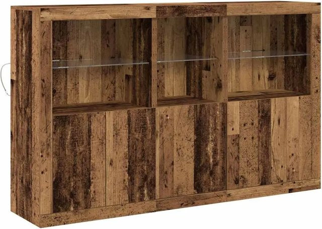 vidaXL Sideboard Altholz-Optik in Braun mit integrierter Beleuchtung, B/T/H: 162 x 37 x 100 cm - Bild 1