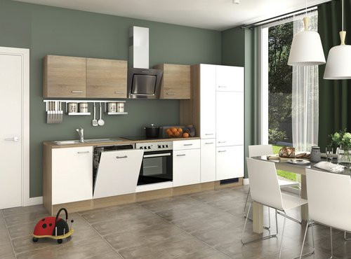 Flex-Well Küchenzeile SAMOA in Weiss mit E-Geräten, Breite: 310 cm - Bild 1
