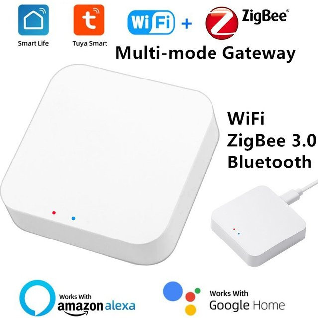 Tuya Zigbee 3.0 Multi-Modus Gateway Hub mit WiFi und Bluetooth in Weiß für Smart Life Home Automation, kompatibel mit Alexa und Google Home - Bild 1