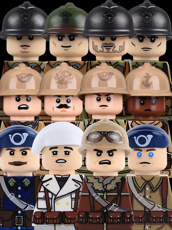BRICKPANDA MOC WW2 Französische Infanterie-Soldaten Figuren, Bausteine, Soldaten - Bild 2