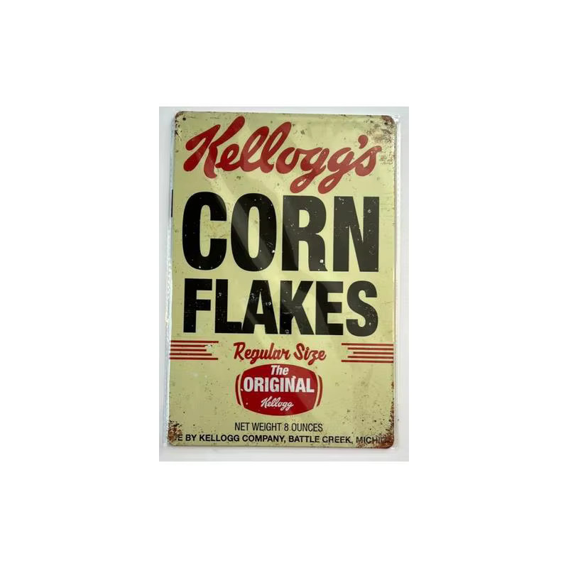 Kellogg's Corn Flakes Vintage Metallschild Wandkunst B: 20,0 cm, H: 14,0 cm, T: 1,0 cm - Bild 2