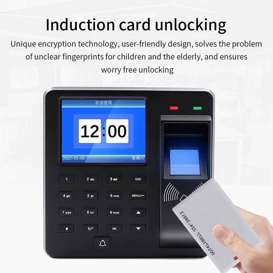LUCKING DOOR Biometrische Fingerabdruck-Zutrittskontrolle mit Video-Gegensprechanlage und RFID-Codesystem in Schwarz - Bild 4