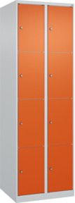 C+P Schließfachschrank Classic PLUS mit 2 Abteilen in Reinorange und Lichtgrau, H x B x T: 185 x 60 x 50 cm - Bild 1
