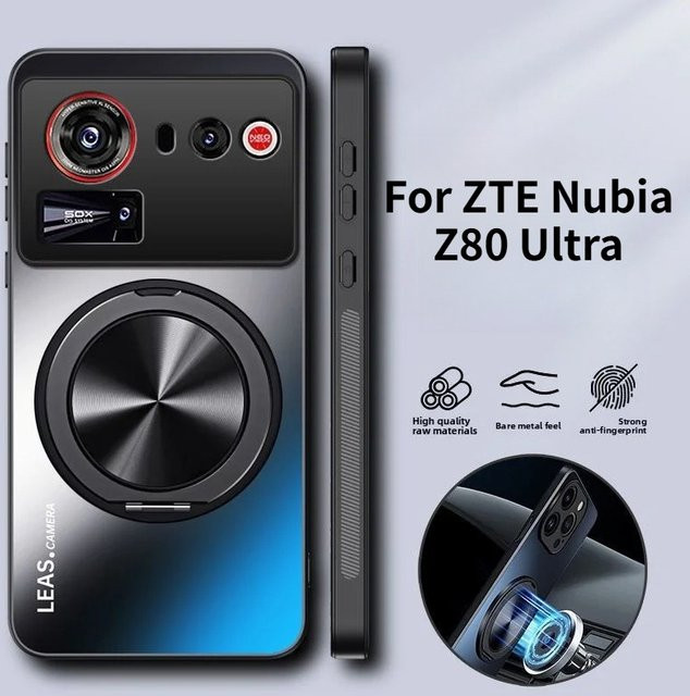 AG Matte Frosted Handyhülle für ZTE Nubia Z80, Z70, Z60 Ultra und Z60S Pro in Purple mit magnetischem Stand, Autohalterung und Objektivschutz - Bild 1