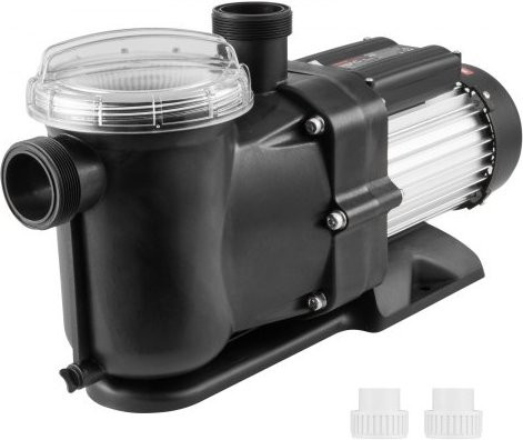 VEVOR Schwimmbadpumpe 1,5 PS mit Filterkorb, 100 GPM Durchfluss, 220V, Schwarz - Bild 1