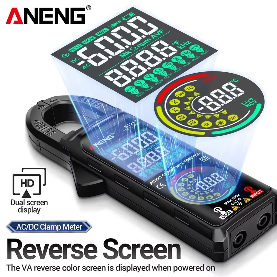 ANENG Digitales Zangenmessgerät ST213 Multimeter mit großem Farbbildschirm für DC/AC-Strom bis 400 A, Spannung, Frequenz, NCV und Widerstand - Bild 3