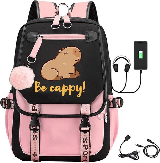 3-teiliges Schulrucksack-Set in Pink aus Oxford-Stoff mit großem Fassungsvermögen, Schultasche und Federmäppchen - Bild 1