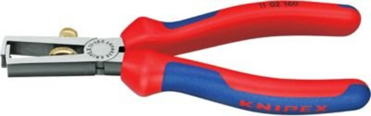 Knipex Abisolierzange 11 02 160 mit Öffnungsfeder und Mehrkomponenten-Griff in Schwarz-Rot, max. 10 mm² - Bild 3