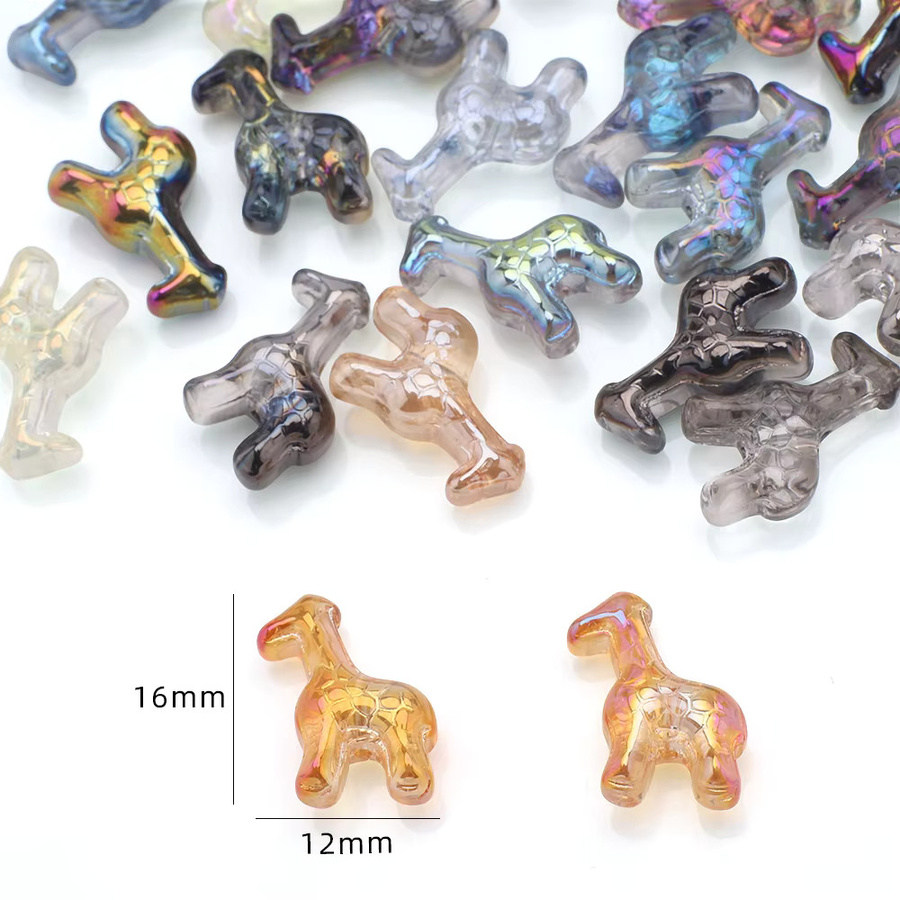 ZHUBI Giraffen-Tier-Anhänger, Glas, Roségold, 12x16mm - Bild 2