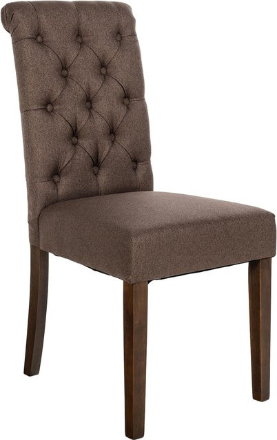 CLP Esszimmerstuhl Lisburn Polsterstuhl aus Samt in Braun im Chesterfield Design mit gesteppter Polsterung - Bild 1