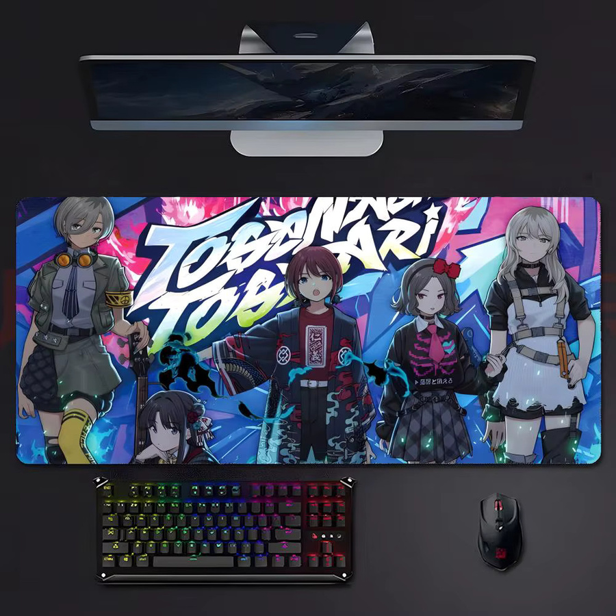 Band Music T-TOGENASHI TOGEARI Gaming-Mauspad mit LockEdge, große Schreibtischunterlage aus PC, Schwarz/Mehrfarbig - Bild 3