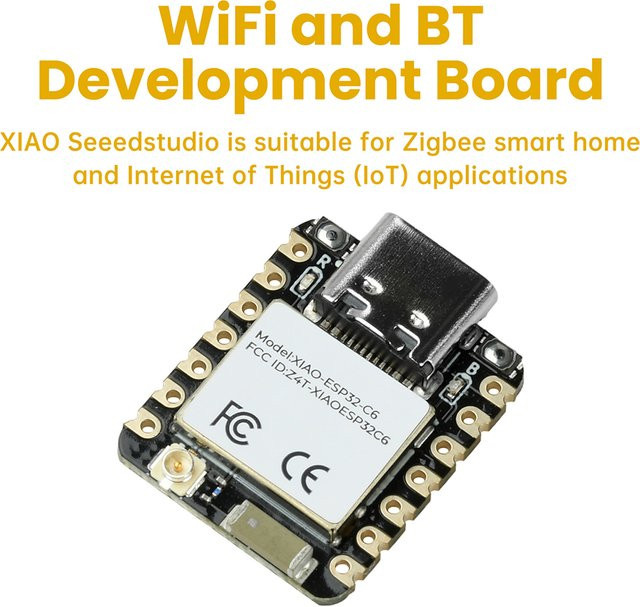 Seeed Studio XIAO ESP32-C6 ESP32-C3 Entwicklungsboard mit WiFi, Bluetooth und Zigbee, USB-C, Schwarz - Bild 1