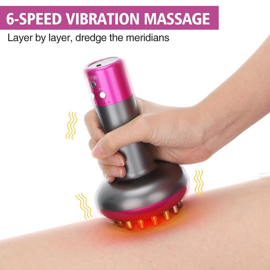 Elektrische Lymphdrainage-Maschine EMS Meridian Körpermassagebürste, violett - Bild 2