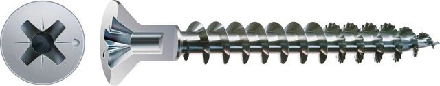 Spax Senkkopf Möbelschraube mit PZ-Antrieb aus Stahl, Farbe Silber, Durchmesser: 4,5 mm, Länge: 35 mm, 25 Stück - Bild 1