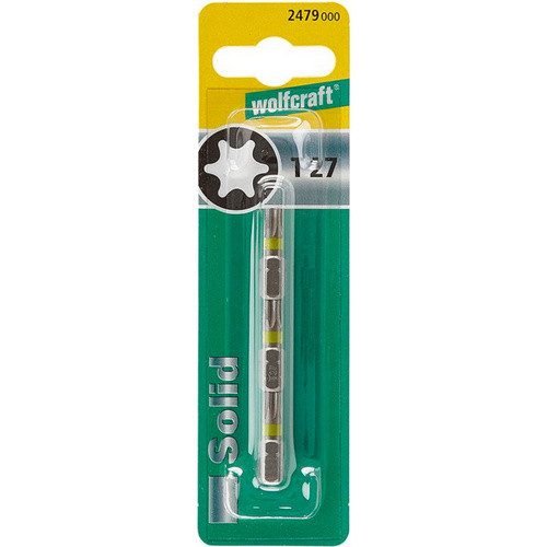Wolfcraft Schraubendreher-Bit T27 mit 1/4-Zoll-Sechskant, 2 Stück, grau - Bild 2