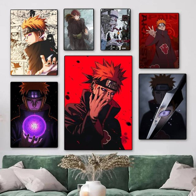 Vintage Naruto Anime Poster N-Nagato P-Pain Wandkunst aus Papier in Mehrfarbig, B: 15,0 cm, H: 15,0 cm - Bild 1