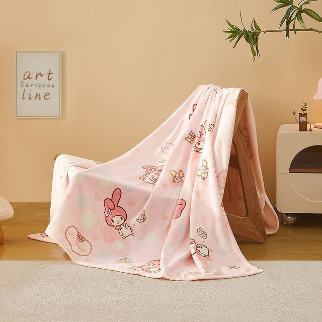 Sanrio Hello Kitty Fleece-Decke in Weiß und Pink, B/B: 150 x 200 cm - Bild 1
