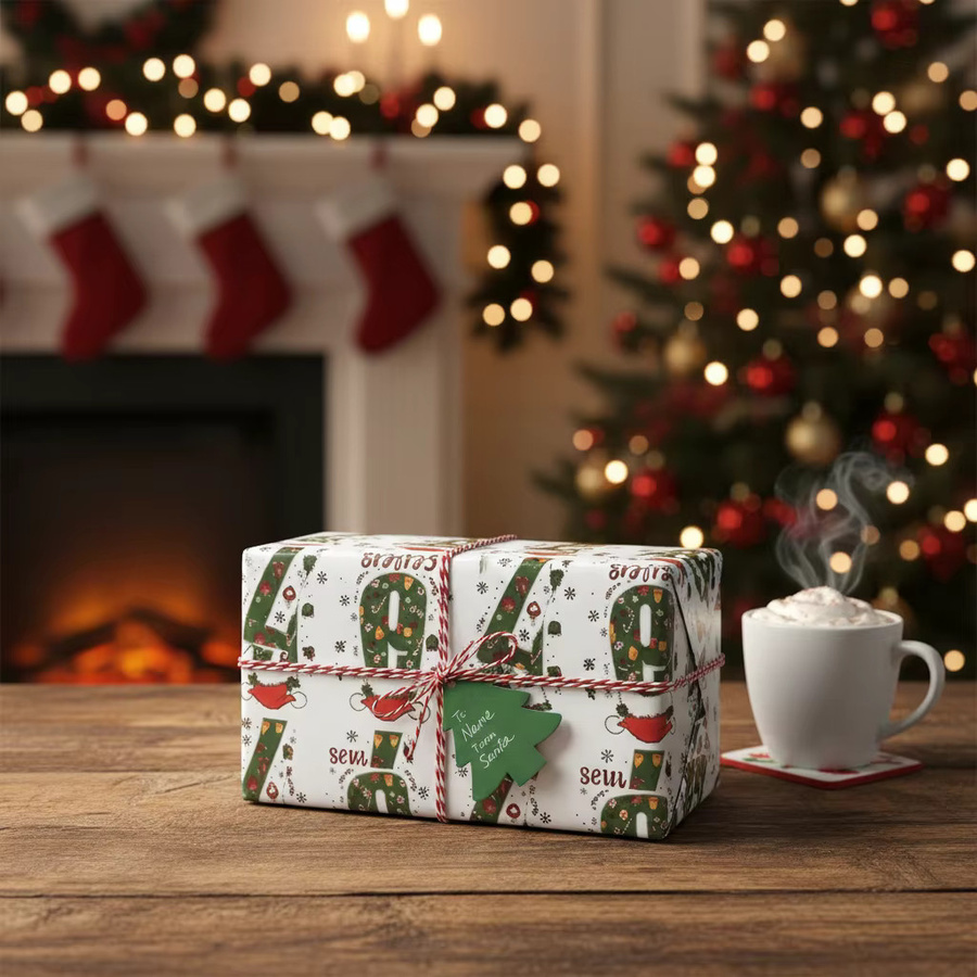 Buntes Weihnachtsgeschenkpapier für kreative Geschenke, Länge: 90 cm - Bild 4