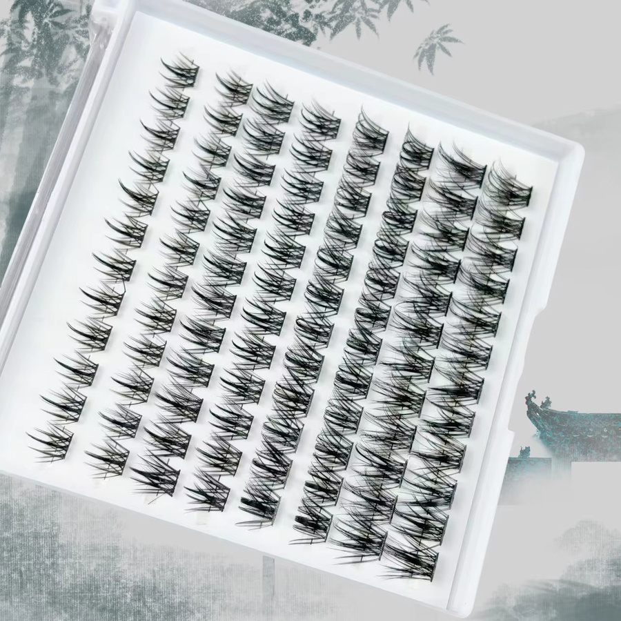 LIMEIKAI Wimpern-Cluster DIY Wimpernverlängerung, 96 Stück, Black, C D Curl, 8-16mm - Bild 2