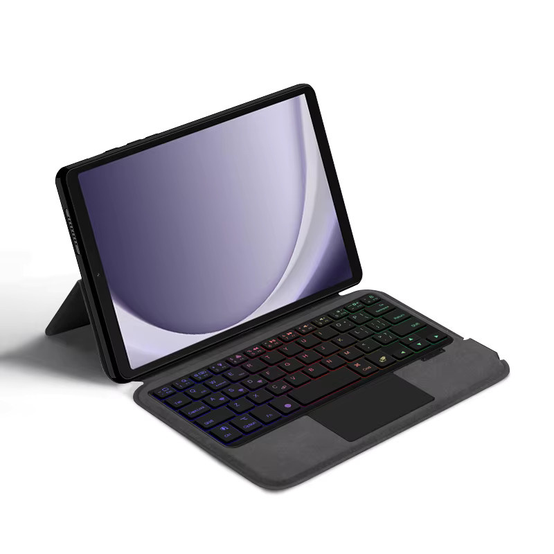 AJIUYU Magic Hintergrundbeleuchtung Tastatur für Samsung Galaxy Tab A9 8,7 Zoll SM-X110 SM-X115 Case in Schwarz mit AZERTY Layout - Bild 2