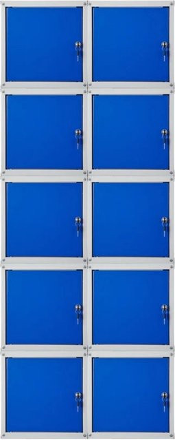 PROREGAL Schließfachwürfel Cubic Set aus Metall, 10 Stück, Grau-Blau, H x B x T: 35 x 35 x 35 cm - Bild 1