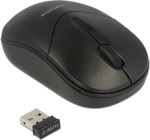 Delock 12494 Optische USB-Maus in Schwarz mit 1000 dpi und 2 Tasten - Bild 1