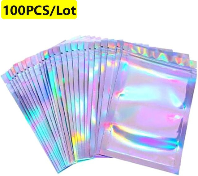 100 Stück transparente Bubble Mailer mit Zip-Lock-Verschluss aus Kunststoff für Geschenkverpackungen und Kosmetik - Bild 1