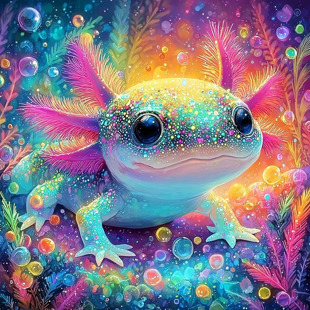 EverShine DIY 5D Diamant Malerei Axolotl Mosaik Salamander Vollbohrer Stickerei Cartoon Tier in Multicolour B/H/T: 20 x 20 x 20 cm - Bild 1