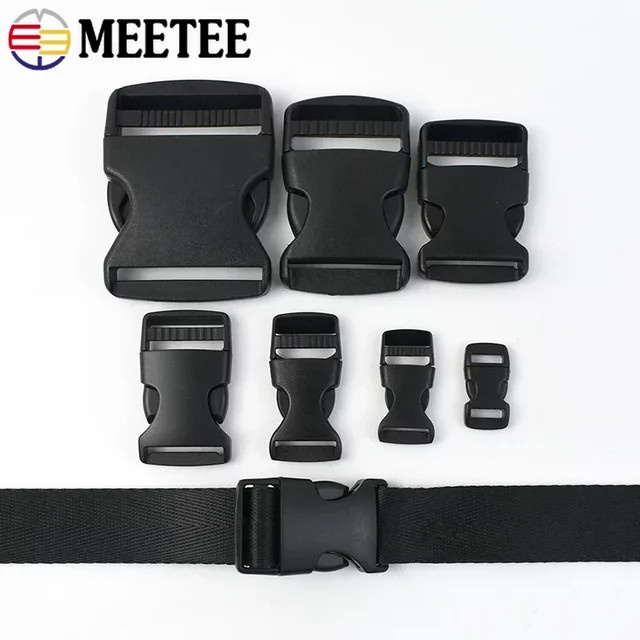 Meetee Kunststoff-Schnellverschlüsse in Schwarz für Gurtbänder, Taschenriemen und Hundehalsbänder, 10 Stück, Größe 10 mm bis 50 mm - Bild 1