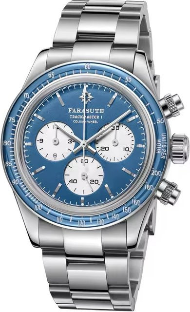 FARASUTE Armbanduhr Chronograph, Automatik, Edelstahl, Blau, Herren - Bild 1