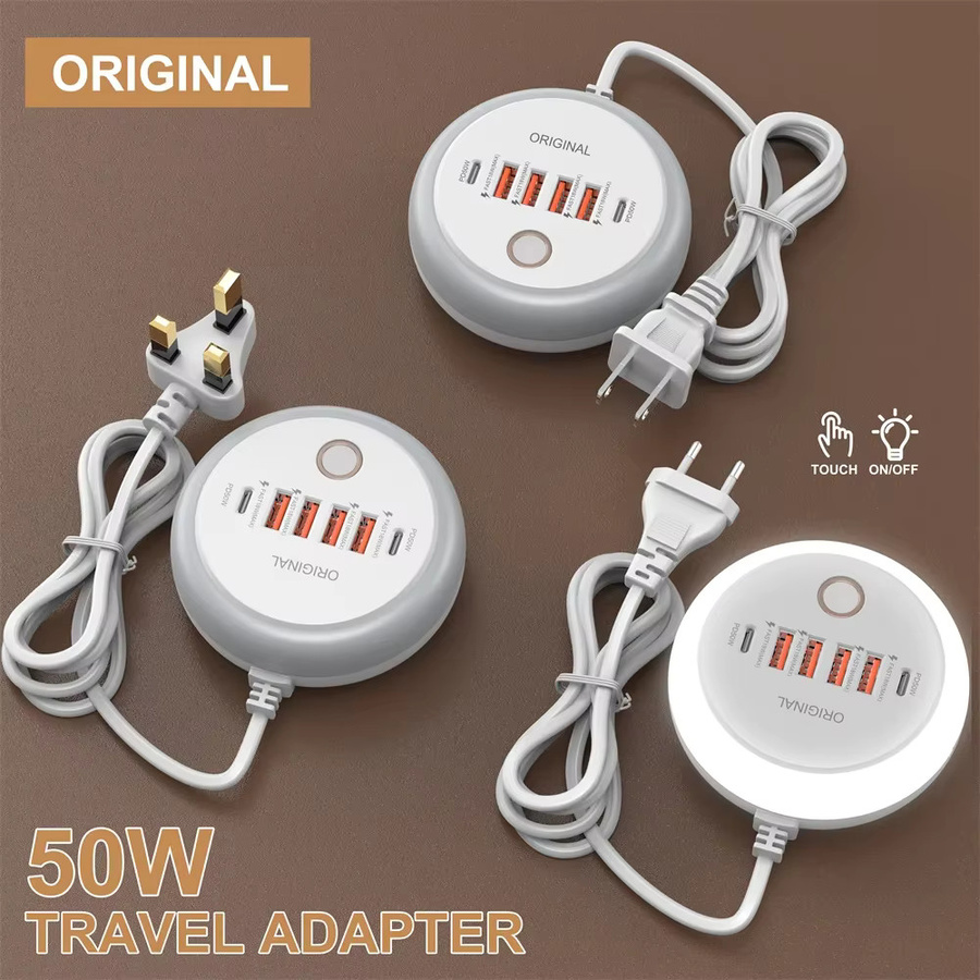 50W USB Ladegerät mit PD Typ C und Multi Ports für Samsung iPhone Xiaomi in Weiß - Bild 3