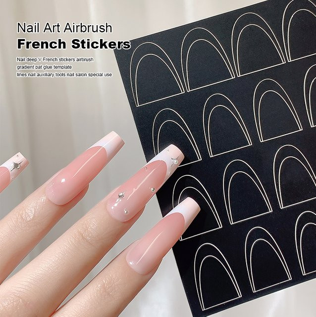 KANIU French-Tip-Nagelsticker, selbstklebende Mehrfach-Kurven-Schablonen - Bild 1