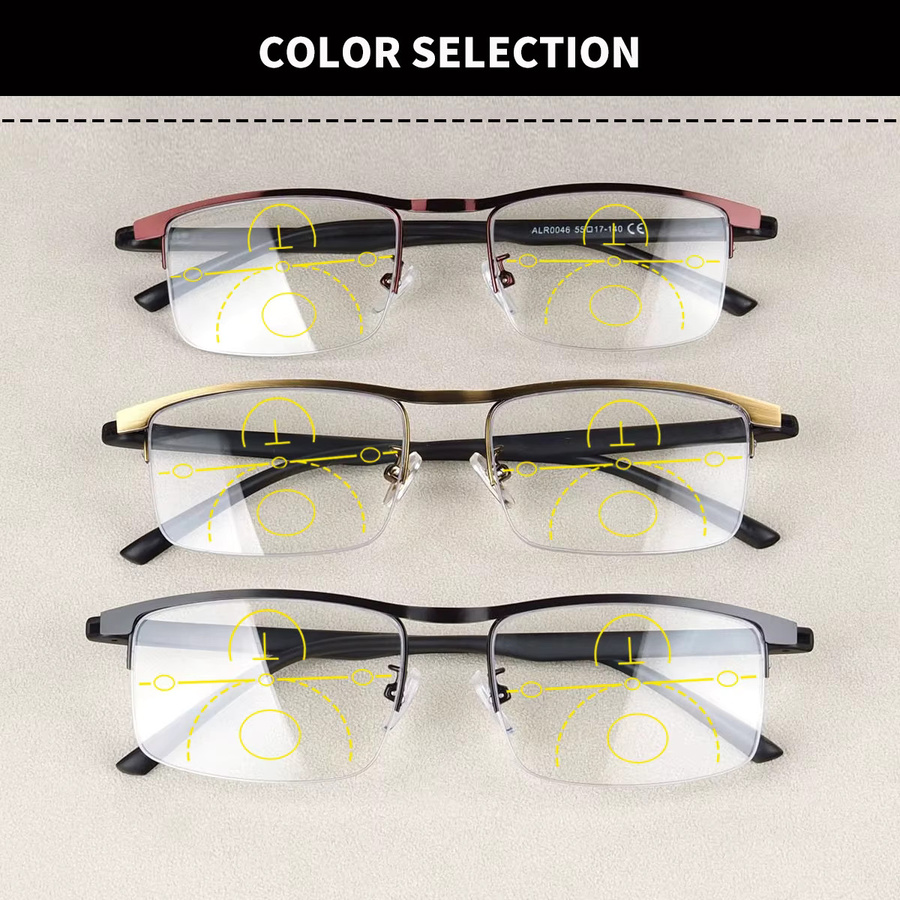 ZOZO TOMI Lesebrille, Halbrand, Rectangular, TR90, Unisex - Bild 2