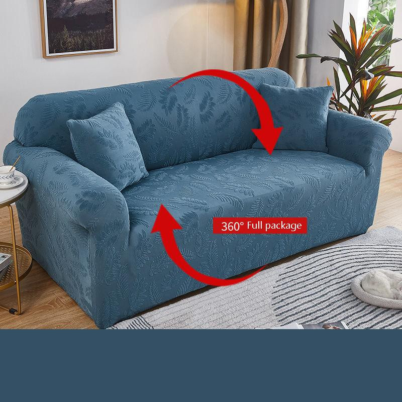 Yiran Furniture Jacquard Sofabezug für 1-Sitzer, elastisch, Blau, Breite: 90-140 cm - Bild 2