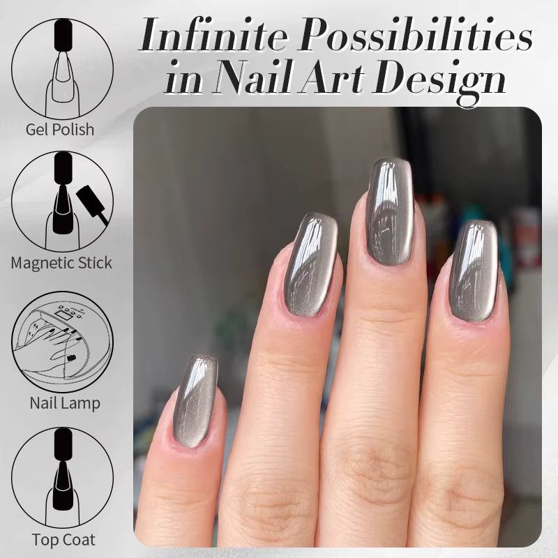 BORN PRETTY Magnetgel Nagellack, Grau, 10 ml - Bild 5