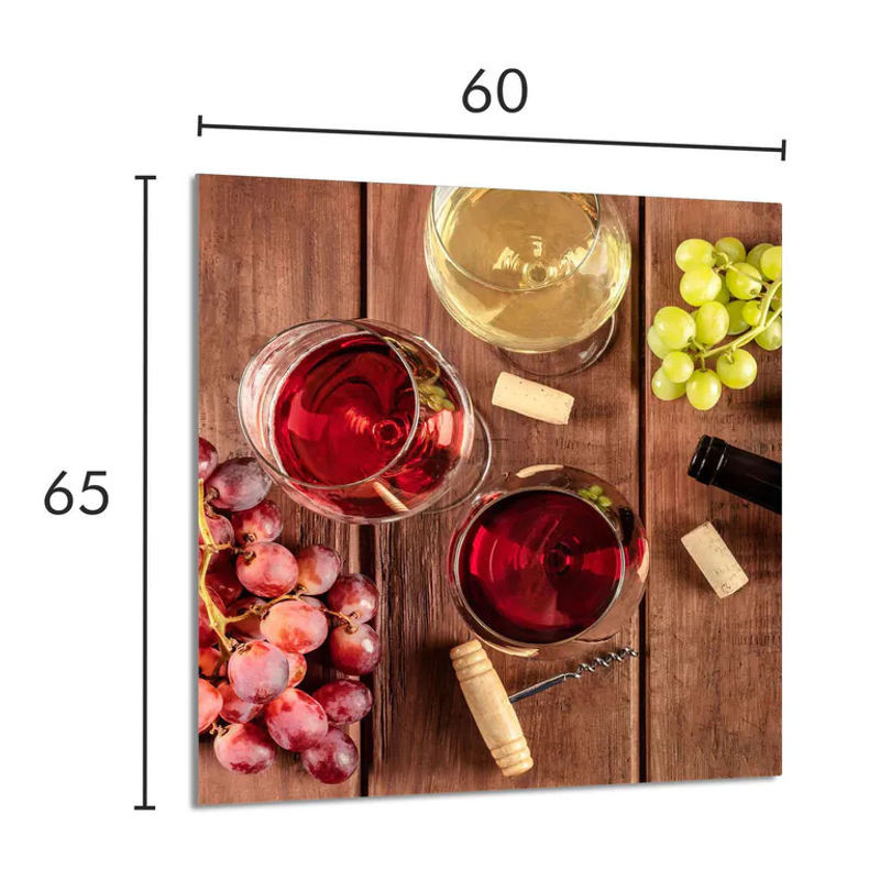 Glas-Küchenrückwand Super Merchant in Weinrot, rechteckig und rahmenlos, B: 60 cm, H: 65 cm - Bild 1