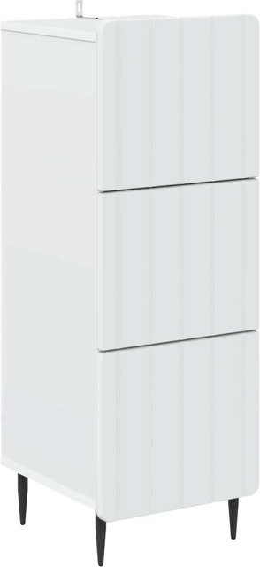 vidaXL Schubladenschrank Weiß mit Streifenmuster aus Holzwerkstoff, B/T/H: 33 x 34,5 x 92 cm - Bild 1