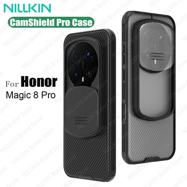 NILLKIN CamShield Pro Schutzhülle für Honor Magic 8 Pro in Schwarz und Transparent mit Kamera-Abdeckung und Sichtschutz - Bild 1