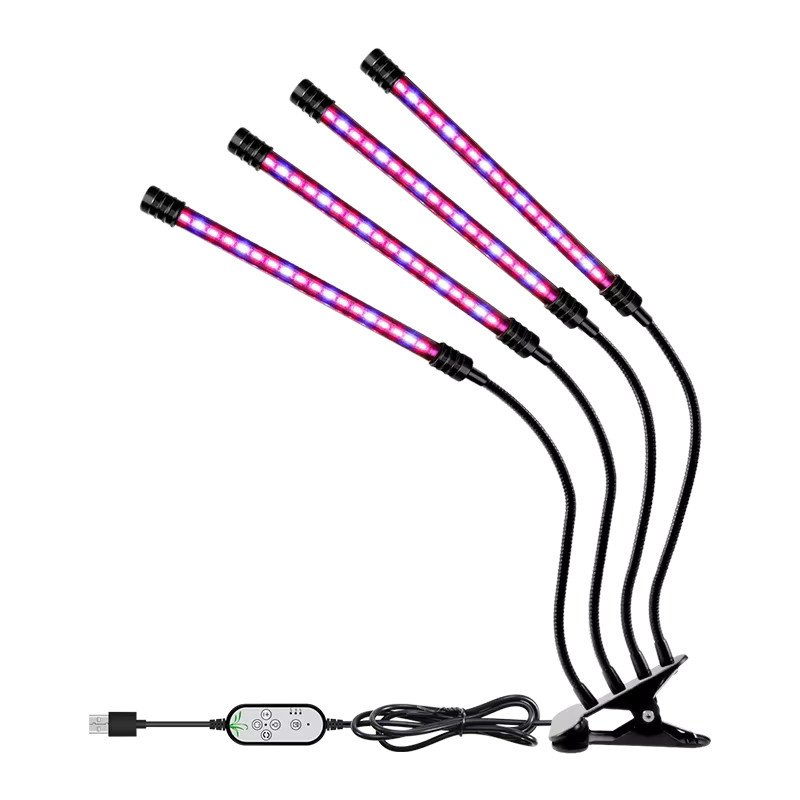Vollspektrum-LED-Pflanzenwachstumslichter in Schwarz mit USB-Anschluss und integriertem Timer für Gewächshäuser und Zimmerpflanzen - Bild 5