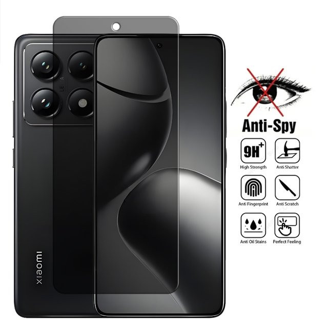 Xiaomi 14T und 14T Pro Panzerglas mit Privacy-Funktion und Objektivschutz, transparent - Bild 1