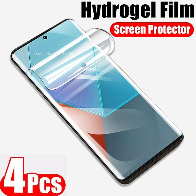 4 Stück Xiaomi Hydrogel-Displayschutzfolie für Redmi Note 13 Pro Plus, Note 13 4G, Note 13R Pro 5G und Redmi 13C 4G, transparent - Bild 1