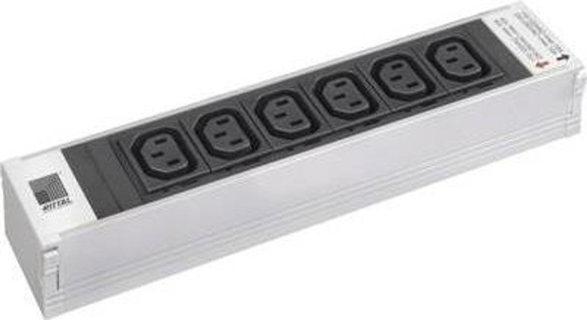 Rittal Netzwerkschrank-Steckdosenleiste mit IEC C13 Kaltgeräte-Steckdosen, Farbe: Silber, Breite: 48,30 cm - Bild 2