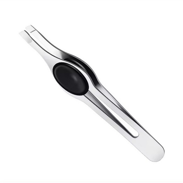 Augenbrauenpinzette aus Edelstahl mit schräger Spitze, Unisex - Bild 1