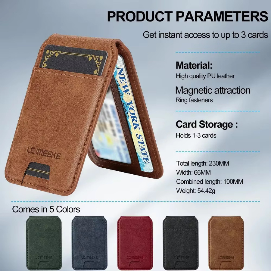 Magnetische Lederhülle mit abnehmbarer Kartenhalter-Brieftasche für Samsung Galaxy S25 Ultra, S24 Plus und S23+ Plus in Rot und Braun - Bild 4