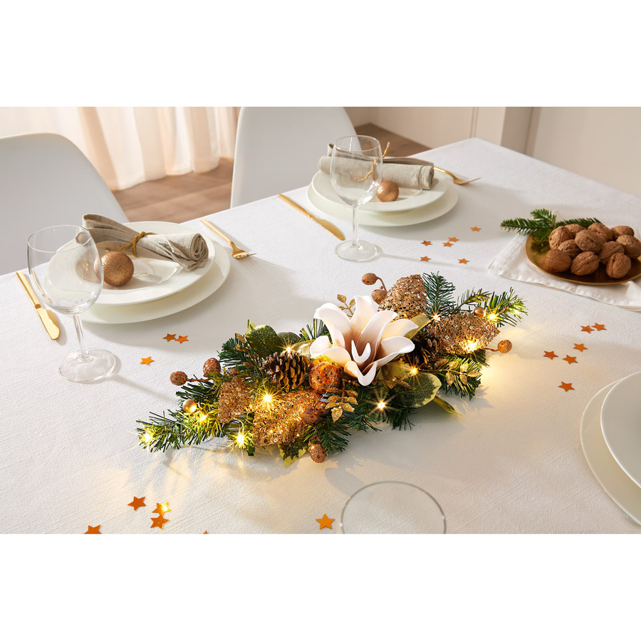 LED-Tischaufleger Magnolie von Viva Domo in Gold, Grün und Multicolour mit floralem Design - Bild 2
