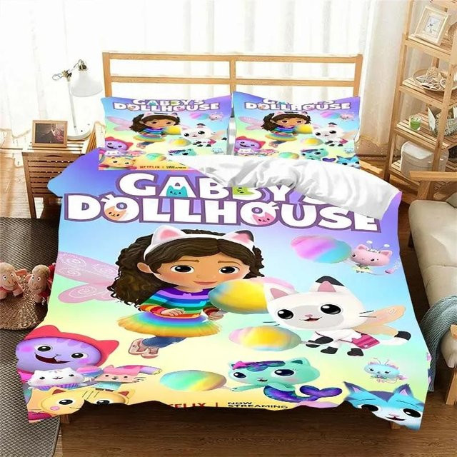 Allbestart Bettwäsche-Set Gabby's Puppenhaus für Kinder, 3-teilig, Mehrfarbig, B/H: 140 x 200 cm - Bild 1