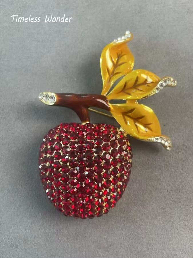 Timeless Wonder Apfel-Brosche, Emaille, Zirkonia, Damen - Bild 2