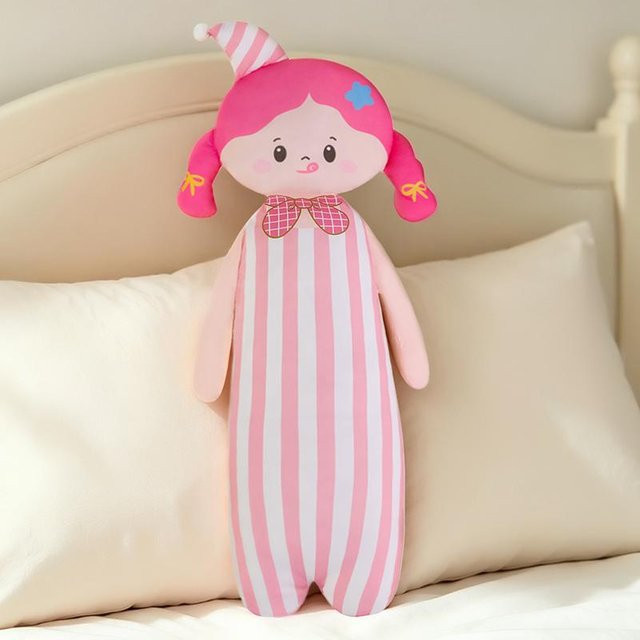Yiran Toy Plüschkissen Gestreift in Gelb Rosa Blau, Länge: 90 cm - Bild 1