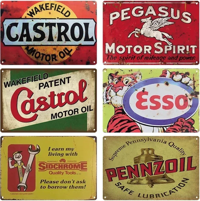 Potdemiel Vintage Metallschild Pennzoil Öl Station Retro Wanddekoration Mehrfarbig B: 30,0 cm, H: 20,0 cm - Bild 1
